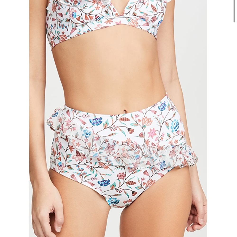 NWT Shoshanna Ruffle High Waisted Bikini Bottoms